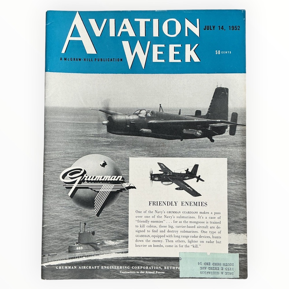 Aviation Week July 14 1952 Grumman Guardian Titanium Jet Engines NATO
